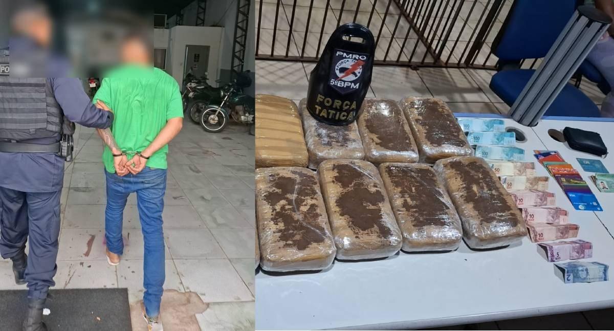 Polícia Militar apreende mais de 10 quilos de skank no decorrer de abordagem a veículo na zona Sul de Porto Velho