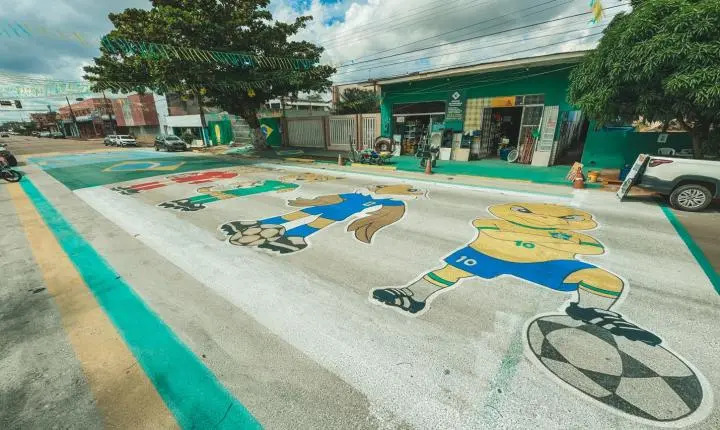 Pintura temática da Copa entra em fase final no Centro de PVH