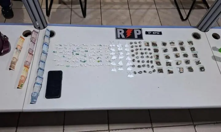 Polícia militar apreende drogas, munições e conduz três suspeitos depois de abordagem de rotina em RO